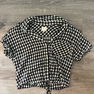 Black and White Checkered Women's Top